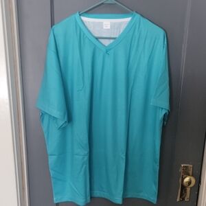 Men's Teal V-Neck Shirt